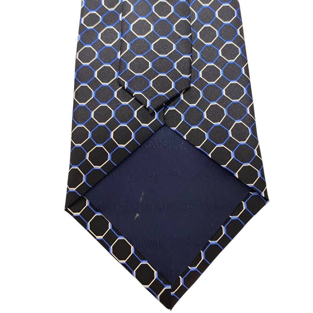 Nautica Silk Tie Men Navy Geometrical Classic Business NEW - Picture 7 of 11